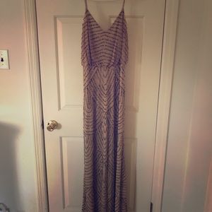 Adrianna Papell Blush Beaded Gown